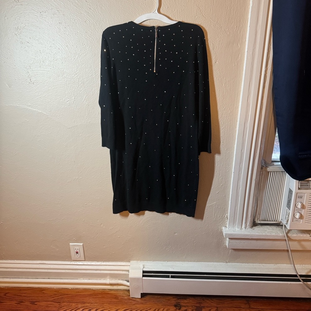Michael Kors Black Long Sleeve Dress with Stud Accents